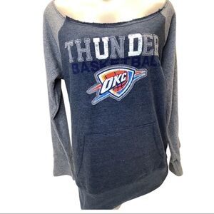 Thunder Basketball OKC Women's Off The Shoulder Sweatshirt Size XL New With Tags